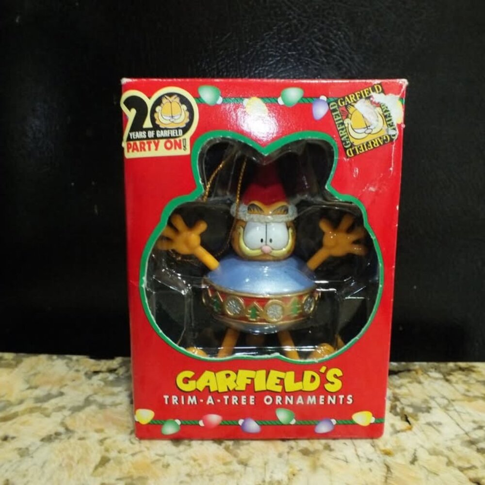 GARFIELD CHRISTMAS ORNAMENT 1996 PAWS TRIM-A-TREE ORIGINAL BOX CAT XMAS